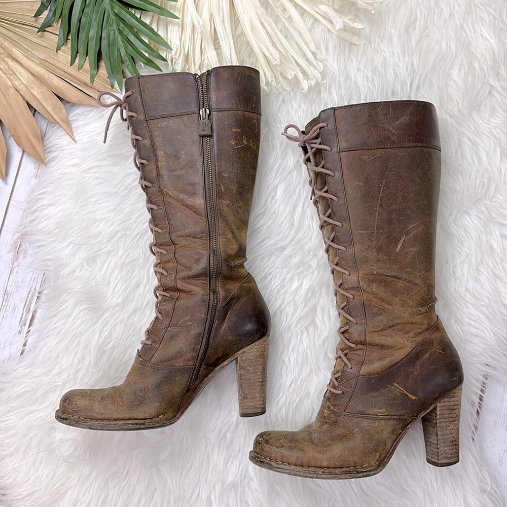 RARE 💎 Frye Villager Lace Up Boots Brown